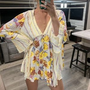 Free People multi colored floral print tunic